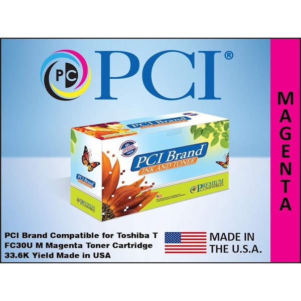 Pci Compatible Toshiba TFC30UM Magenta Toner 336K Yld for Toshiba eStudio 2050C, 2051C, 2550C, 2551C T-FC30U-M-PCI - main